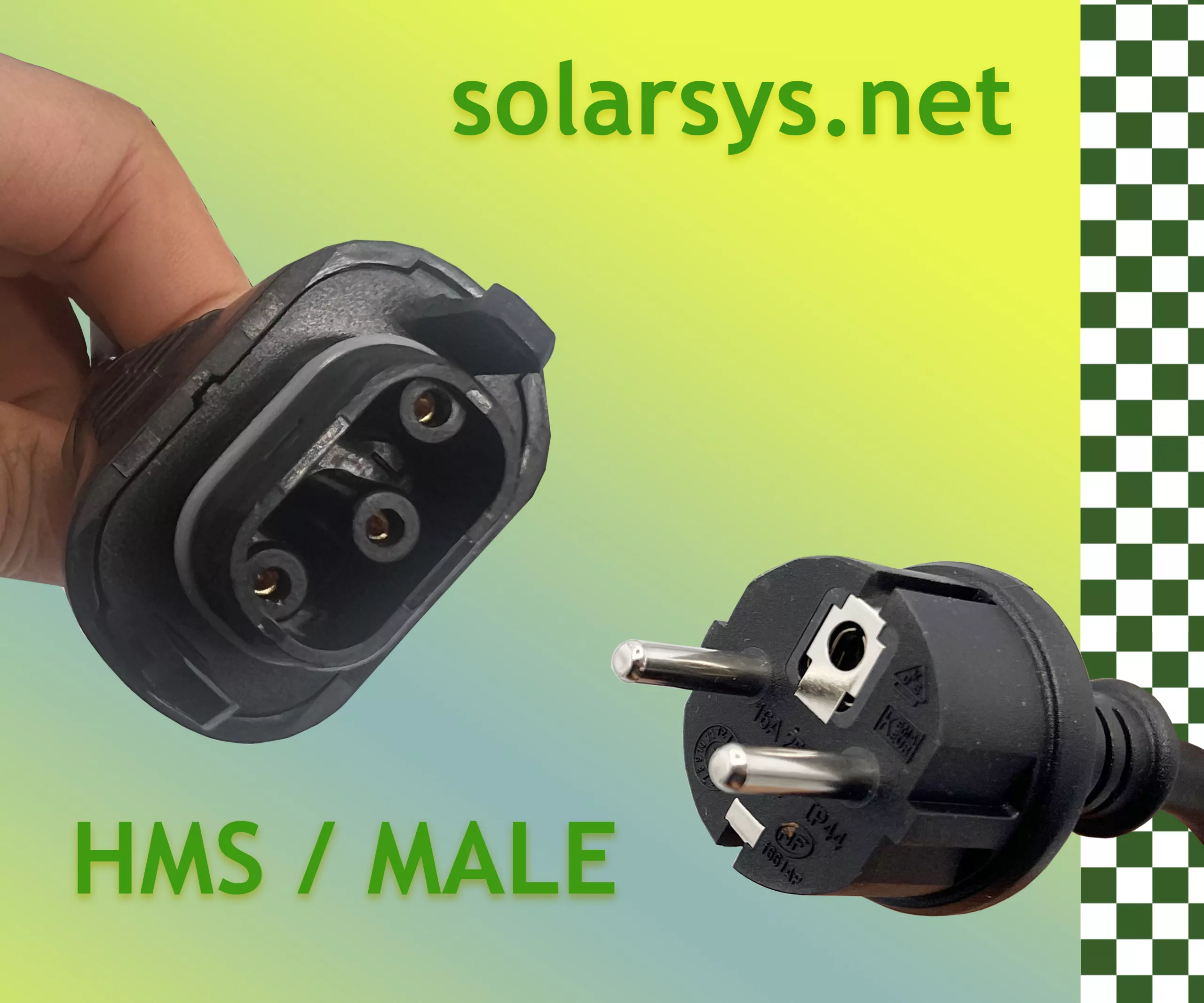 Solarsys® - 2m Cordon d'alimentation AC avec Connecteur Batteri